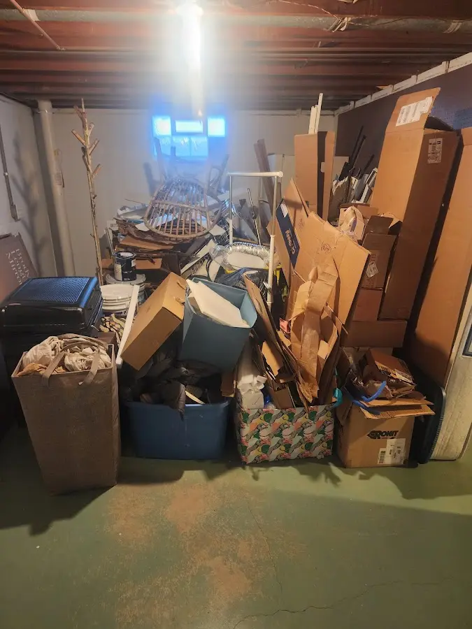 Roll-off dumpster container at job site for 20 Yard Dumpster Rental in Bayonne